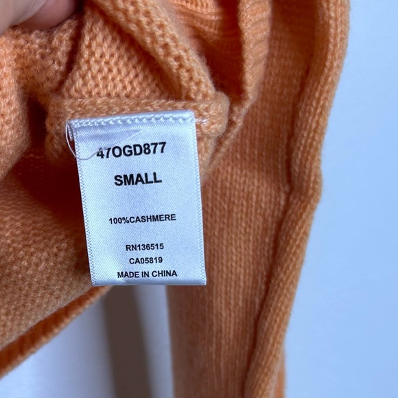 NWT One Grey Day 100% Cashmere Blakely Crew Neck Sweater Orange Size  Small - Picture 16 of 16